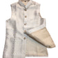 Cream - Rich Banarasi Brocade Handloom Brocade Mens Waistcoat - UK Stock- Dispatch in 24 hrs - KCS241107 KP