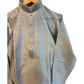 Silver Grey - Banarasi Handloom Brocade Mens Indian Kurta set - UK Stock - Weddings / Walimas , Sangeet, Diwali, Eid, Mehndi / Henna - VEE2532 KR