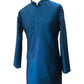 Turquoise Blue - Mens Plain Silky Kurta Set with matching smart trousers - Great with Waistcoats YD2320 KJ 0623