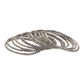 Silver - Set of 12 Stone / Pearl Bangles - Silver Finish (Pair) - JAN739 Vp 0923