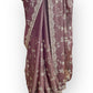 Dusty Pink - Chiffon Crepe - Party Wear Embroidered Saree with Blouse Piece - SP2504004 PY