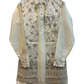 Off White / Cream - Mens Fully Embroidered Long Waistcoat with Rich Kurta set - KCS4853 03TH26