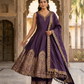 Size 16 (42") - Wine - Designer -  Ladies Long Top Anarkali Trousers Suit - VMK Bandhan CY