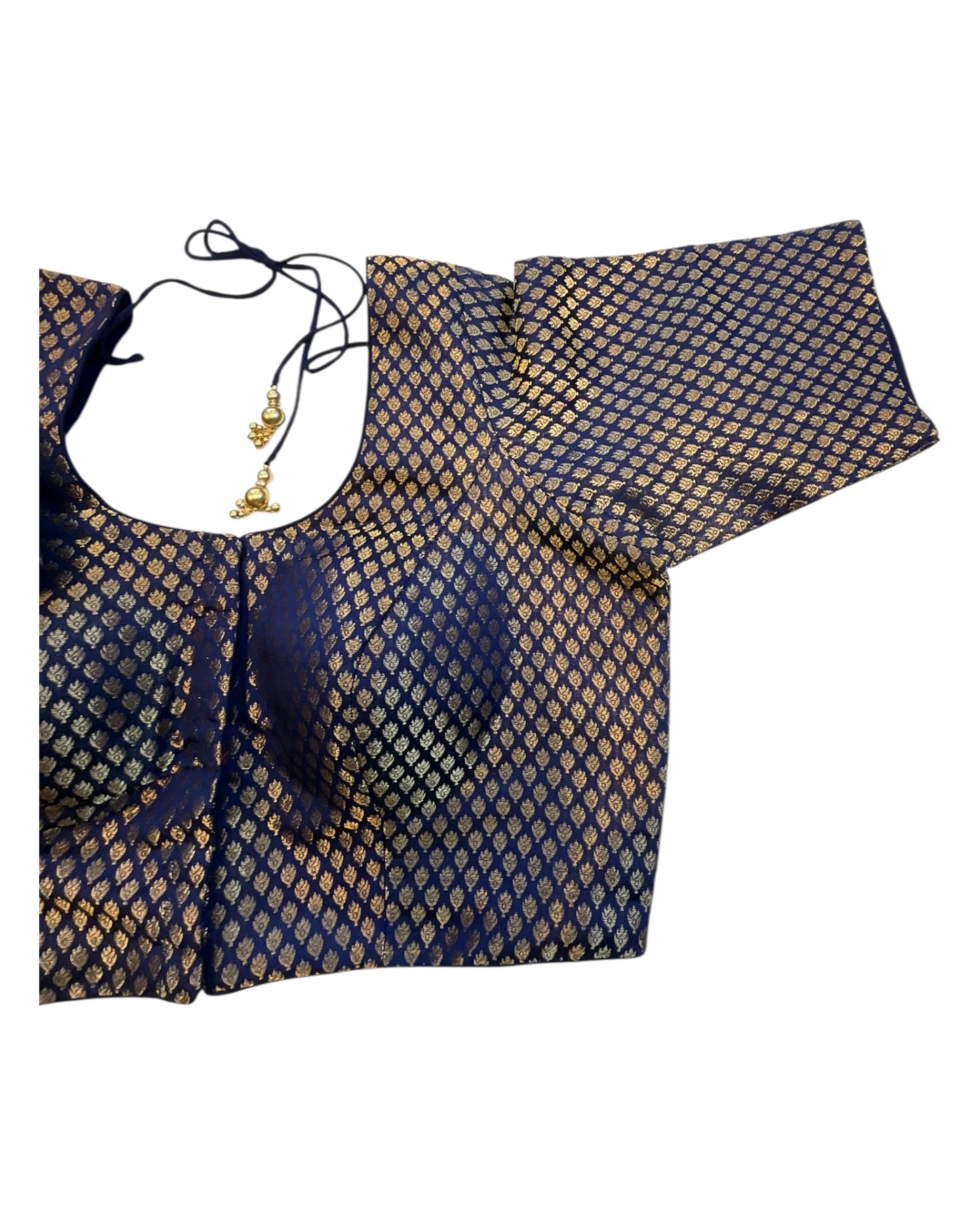 38" & 42" - Navy Blue - Banarasi Brocade Saree / Lehenga Blouse -UK Stock - Quick Dispatch - LT3 08Rp25