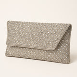 Silver / Grey - Rich Hand Embroidered Clutch Bag / Handbag - AKB235 05Kp25