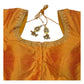 Orange / Amber - Dupion Silky Saree / Lehenga blouse - 38" Bust (UK 12) Can be let out to size 16  - KP272 01Hp25