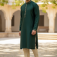 Bottle Green - Banarasi Handloom Brocade Mens Indian Kurta set - UK Stock - Weddings / Walimas , Sangeet, Diwali, Eid, Mehndi / Henna - VEE2532 KR