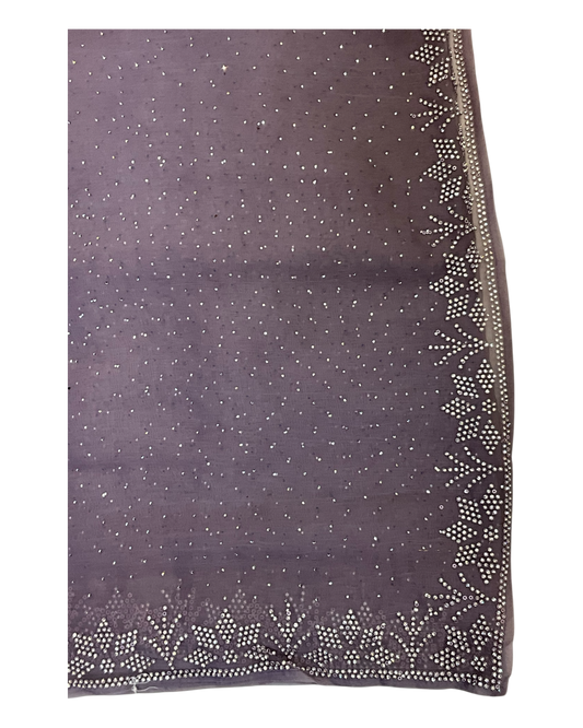 Lilac - Rich Saree with Bead Embroidery and Blouse Piece - UK stock - 24hr Dispatch - RS2524 TY