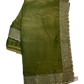 Mehndi Green - Classic Saree with Stone Work Border and Blouse Piece - UK stock - 24hr Dispatch - RS2538 VP