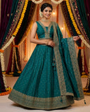 Size UK 12 (38") Jade Green - Lehenga Set - Mehndi / Sangeet / Bridesmaids / Weddings / Garba  - UK Stock - 24h Dispatch - JF524 09TV26