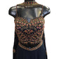 Black - Designer Ladies Short Strap Top Palazzo Trousers Suit - Size 10 (36") - VMK ASIN CT