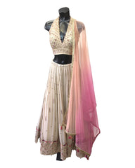 Champagne / Beige - Designer Silky Lehenga Set - Weddings , Sangeet,  Henna, Haldi - 24h Dispatch - ZC2401 KVY 0124