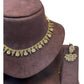 Lilac - Small Size Antique Gold Finish Necklace Set - AE2504 R 0525