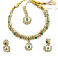 Green - Antique Gold Finish Necklace Set with Earrings - 6NS670 03A26