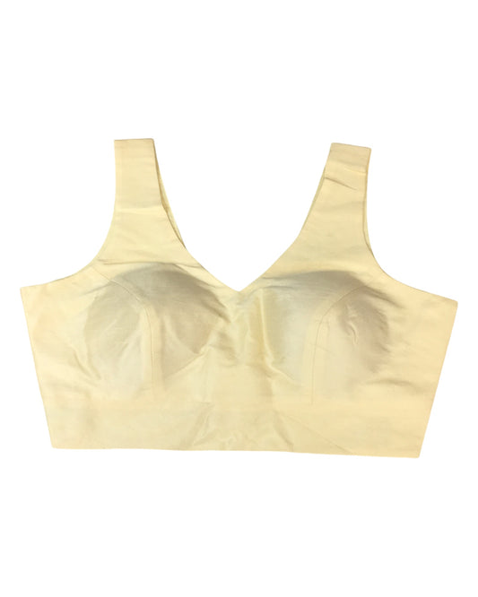 Cream - Silky Saree blouse with cups,  Sleeveless - 38" - UK Stock - Quick Delivery - RNK - R722A-KY