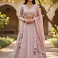 Dusty Pink - Delicately Embroidered Chiffon Designer Lehenga Set - UK 12-16 - UK Stock - 24h Dispatch - NE2401 CP 0724