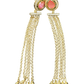 Pink - Medium - Antique Gold Finish Traditional Earrings - Bollywood - Weddings - 15ER679 07P26