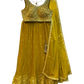 Size UK 14 (40" Bust) Adjustable to Size 16 - Sunny Yellow - Banarasi Silky Lehenga Set - Mehndi / Sangeet / Bridesmaids / Weddings / Garba  - UK Stock - 24h Dispatch - JF10520 05PV26