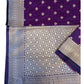 Purple - Traditional Handloom Banarasi Sari / Saree - with Blouse Piece - SN2405 11TP24
