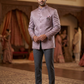 Pastel Lilac - PREMIUM Slim Fit Mens Self Brocade BandhGala / Prince / Chinese Collar Jacket with inside Waistcoat- Fantastic Fit - CS2505 03PY25