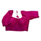 Magenta - HYBRID Silky Saree blouse - With Elastic on both side for Great fit - Size 36",38", 40" S M L  - VAM1216 Ap