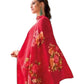 Red - Simple / Classy Ladies Indian Trousers Suit with Printed Dupatta - Size 12 (38") - LL22606 VV 1024