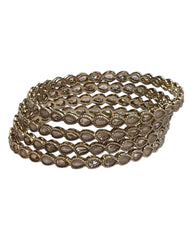 Antique Gold Finish CHAMPAGNE Reverse Stone Bangles (Set of 4) - Mix N Match - NBA2401Jp