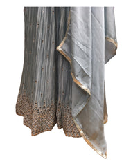 Fully Embroidered Grey Lehenga Set - Size 16(42