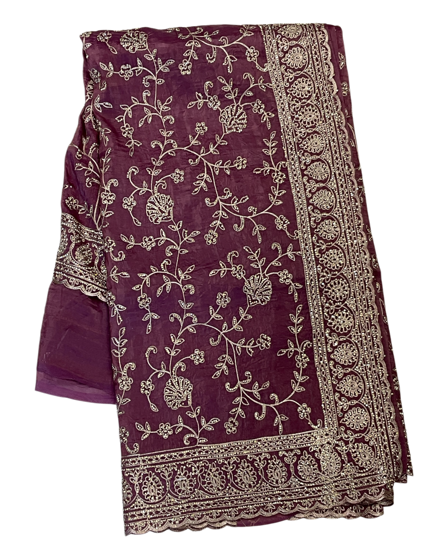 Pink - Rich Saree with Allover Embroidery and Blouse Piece - UK stock - 24hr Dispatch - RS2507 PT
