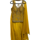 UK 12 / 38" - Haldi Yellow - Designer Ladies Medium Top Palazzo Trousers Suit -  - VMK Sunita 10PA26