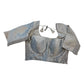 Silver Grey - HYBRID Silky Saree blouse - With Elastic on both side for Great fit - Size 36",38", 40" S M L  - VAM1216 Ap