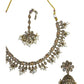 Gold / Neutral - Antique Gold Finish Necklace & Earrings Set - Bollywood - Weddings - KAJ1014 11KV24
