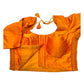 Orange - HYBRID Silky Saree blouse - With Elastic on both side for Great fit - Size 36",38", 40" S M L  - VAM1216 Ap