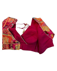 Fuchsia / Magenta Pink - Banarasi Brocade Saree / Lehenga blouse - 38