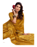 Dark Gold - Traditional Silky Fancy Saree with Blouse Piece - UK Stock - 2/3 days Delivery  12KT25 RP479