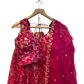 Magenta / Fuchsia - Banarasi Brocade Silky Lehenga Set - Mehndi / Sangeet / Bridesmaids / Weddings / Garba  - Size UK 12 (38" Bust) Adjustable to Size 14 - UK Stock - 24h Dispatch - AF2601 02VP26