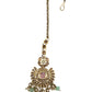 Pink / Sea Green - Large - Antique Gold Finish Traditional Tika Head piece - Bollywood - Weddings - PRI1773  11V24