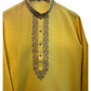 Haldi / Yellow - Self Brocade - Gold Thread Work Mens Kurta Set - Sangeet Mehendi Haldi - KCS2995 03KC26