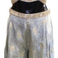 Silver Grey - Designer Ladies Short Top Palazzo Trousers Suit - Size 12 (38") - VMK KIA RR
