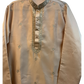 Pastel Peach - Soft Cotton Silky Mens Kurta Set with Neck Thread Embroidery- Sangeet Mehendi Haldi - KCS1019 06KC26