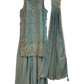 UK 16 / 42" - Sea Green - Crepe Ladies Sharara / Palazzo Trousers Suit - Sangeet / Henna / Temple - OC76137 TA