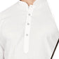White - Pure Cotton Mens Indian Kurta set Sangeet, Temple, Eid, Mehndi or Funeral ( with Draw stringed trousers) - Cello KV
