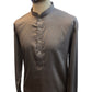 Light Grey - Rich Material Mens Indian Kurta set - Pair with a waistcoat or wear under Sherwanis - Weddings / Walimas , Sangeet, Mehndi / Henna , Eid / Diwali - BS2503 01VK25