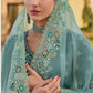 Light Blue - Chiffon Saree with Fancy Ready made Blouse - TAT6906  TH 0624