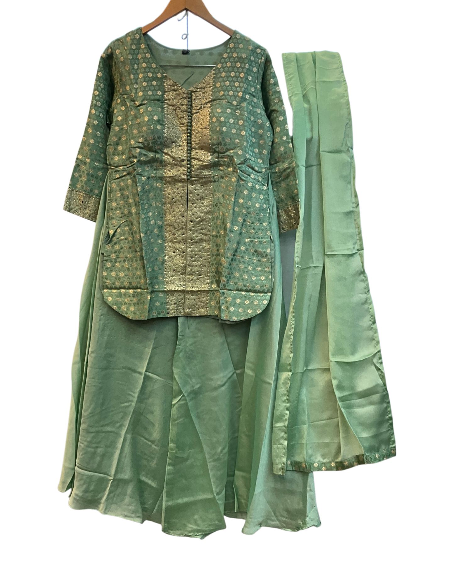 UK 16 / 42" - Mint Green - Ladies Sharara / Palazzo Trousers Suit - UK Stock - Sangeet / Henna / Weddings - OC21195 VA
