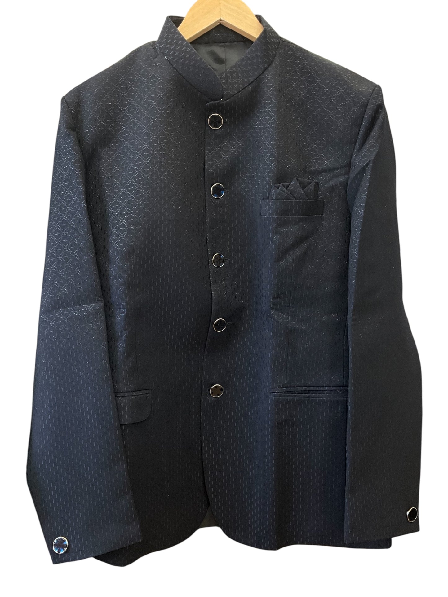 42" SALE! Navy Blue - Mens BandhGala / Prince / Chinese Collar Jacket - Fantastic Fit -  PC2613