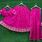 Magenta - Silky Lehenga Set - Mehndi / Sangeet / Bridesmaids / Weddings / Garba  - Size UK 12 (38" Bust) Adjustable to Size 14 - UK Stock - 24h Dispatch - AF2602 02TY26