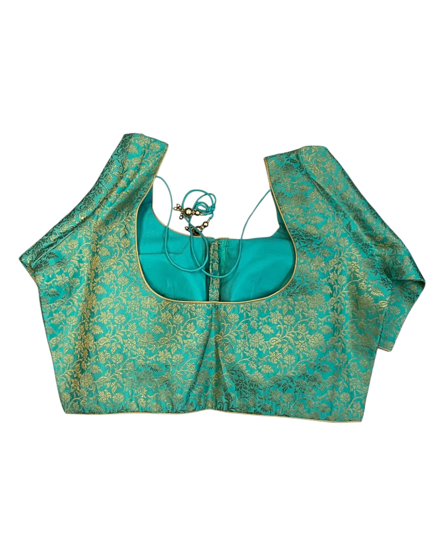 38" & 42" - Sea Green - Banarasi Brocade Saree / Lehenga Blouse -UK Stock - Quick Dispatch - X1126 01A25