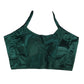 Bottle Green - Spaghetti Strap Gaji Silk Saree / Lehenga blouse - 38" Bust - UK 12 - Back Fasten - AF2402 A 0324