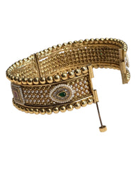 Openable - Antique Gold Finish Hand Crafted Rajasthani Kada Bangle (Single) - Mix N Match - SB1130 P